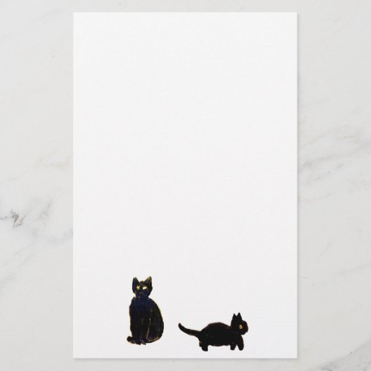 黒猫かわいい子猫 便箋 (正面)