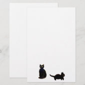 黒猫かわいい子猫 便箋 (正面/裏面)