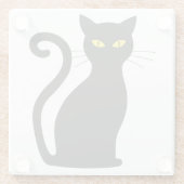 黒猫かわいい ガラスコースター (裏面)