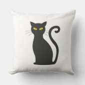 黒猫かわいい クッション (正面)