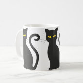 黒猫かわいい コーヒーマグカップ (正面左)