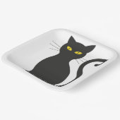 黒猫かわいい ペーパープレート (傾斜あり)