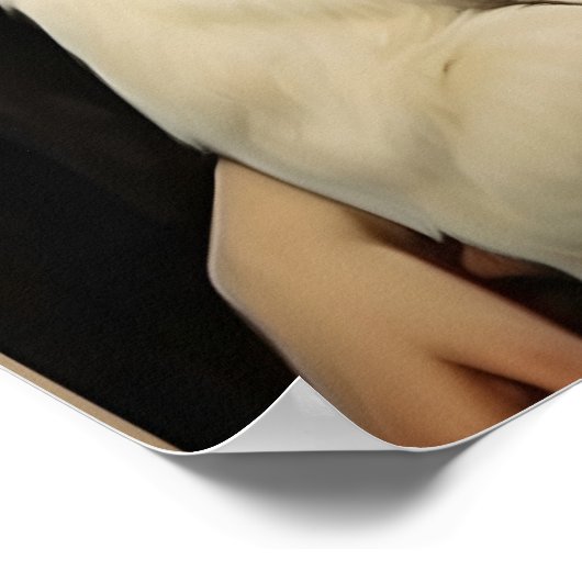 黒猫かわいらしと白猫のヴィンテージ ポスター (角)