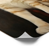 黒猫かわいらしと白猫のヴィンテージ ポスター (角)