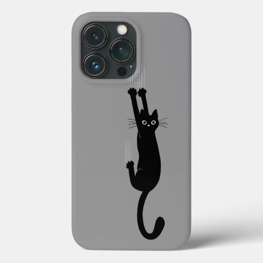 黒猫がぶら下がったオン | ユーモアのある Kitty Cat Case-Mate iPhoneケース (裏面)