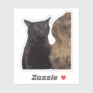 黒猫がぼんやりしている シール