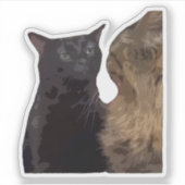 黒猫がぼんやりしている シール (正面)