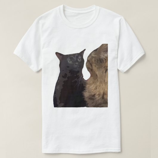  黒猫がぼんやりしている  Tシャツ (デザイン正面)