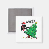 黒猫がクリスマスツリーを倒すのが楽しい 猫って何? マグネット (正面/裏面)