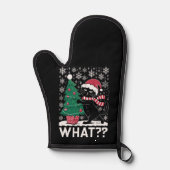 黒猫がクリスマスツリーを押している面白い猫 鍋つかみ (正面)