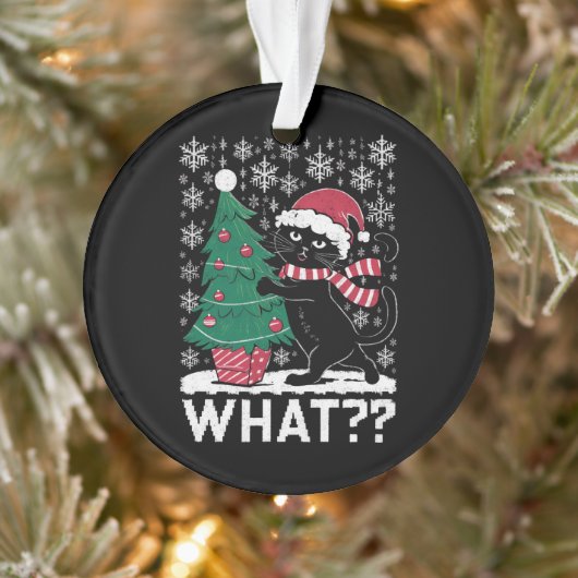 黒猫がクリスマスツリーを押している  オーナメント (ツリー)