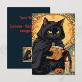 黒猫がジャック・オ・ランタンを読む日記 招待状 (正面/裏面)