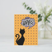黒猫がハッピーハローウィン ポストカード (スタンド正面)