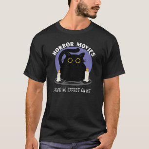 黒猫がホおもしろいラー映画を愛す Tシャツ