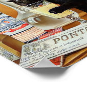 黒猫がポスターを飲む ポスター (角)