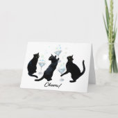 黒猫がマーティーニスカードを飲む シーズンカード (正面)