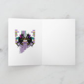 黒猫がワインのグリーティングカードを飲む カード (内部)