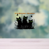 黒猫が不気味な季節クラシックのTシャツ アクリルサイン (ニュートラル)