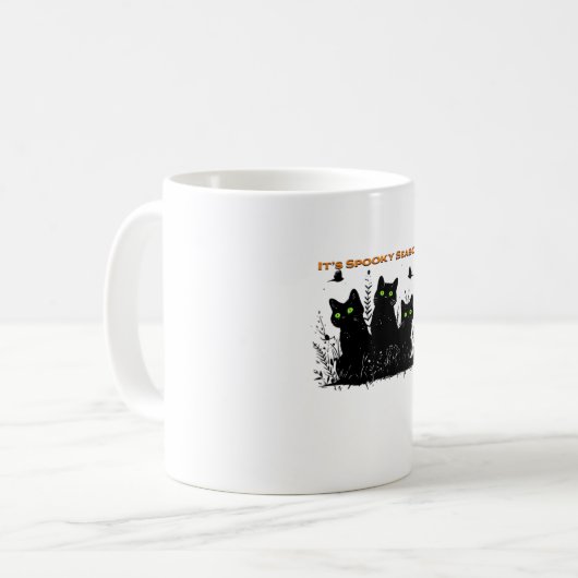 黒猫が不気味な季節クラシックのTシャツ コーヒーマグカップ (正面左)