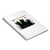 黒猫が不気味な季節クラシックのTシャツ ノートブック (右側)