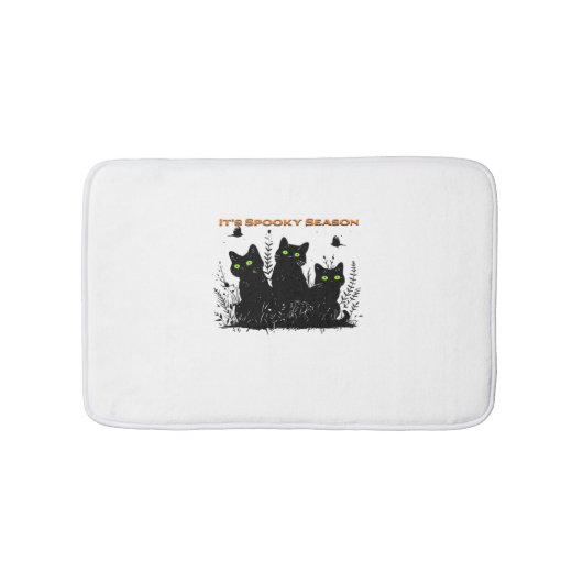 黒猫が不気味な季節クラシックのTシャツ バスマット (正面)