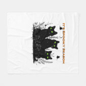 黒猫が不気味な季節クラシックのTシャツ フリースブランケット (正面(横))