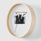 黒猫が不気味な季節クラシックのTシャツ 壁時計 (傾斜)