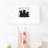 黒猫が不気味な季節クラシックのTシャツ 横断幕 (インサイチュ)