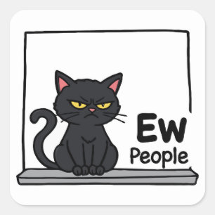黒猫が出ると不機嫌になる スクエアシール