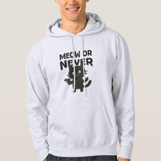 黒猫が可愛すぎる件 – Meow or Never パーカ (正面)