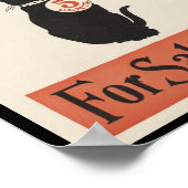 黒猫が売りに出る ポスター (角)