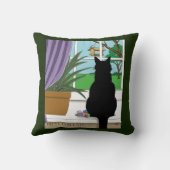 黒猫が外を見ている窓 クッション (裏面)