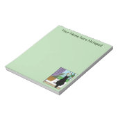 黒猫が外を見ている窓 ノートパッド (回転)