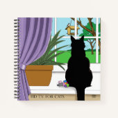 黒猫が外を見ている窓 ノートブック (正面)