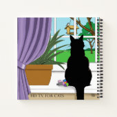 黒猫が外を見ている窓 ノートブック (裏面)