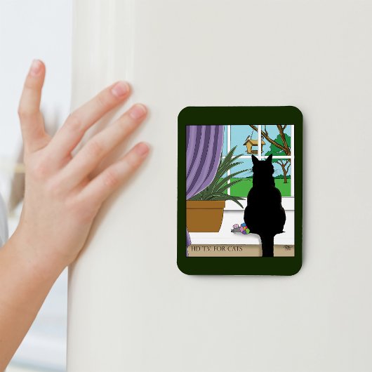 黒猫が外を見ている窓 マグネット