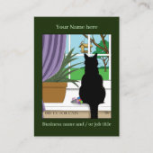 黒猫が外を見ている窓 名刺 (正面)