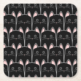 黒猫が多い スクエアペーパーコースター