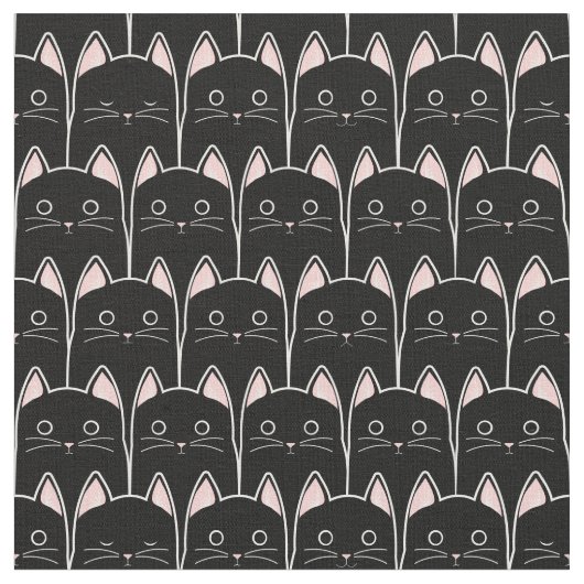 黒猫が多い ファブリック (クローズアップ)
