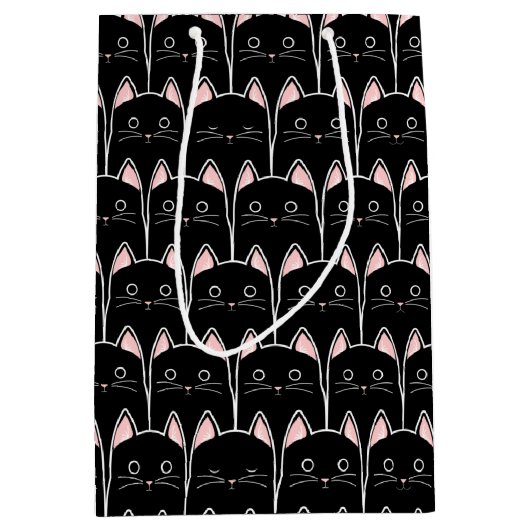 黒猫が多い ミディアムペーパーバッグ (正面)