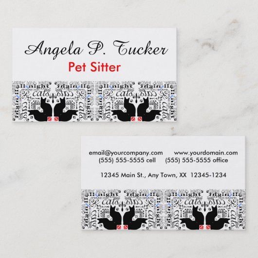 黒猫が大好き万華鏡のように千変万化するパターン 名刺 (正面/裏面)