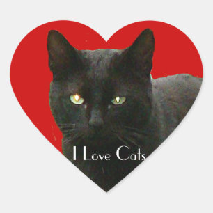 黒猫が大好き ハートシール