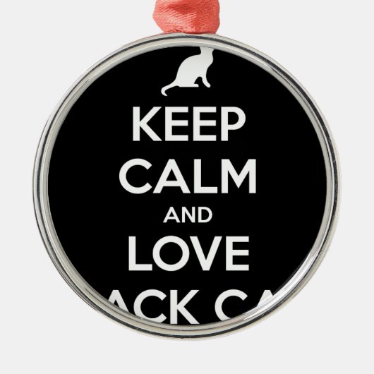 黒猫が大好き メタルオーナメント (正面)