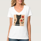 黒猫が大好き! Tシャツ (正面)