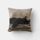 黒猫が寒い クッション (正面)