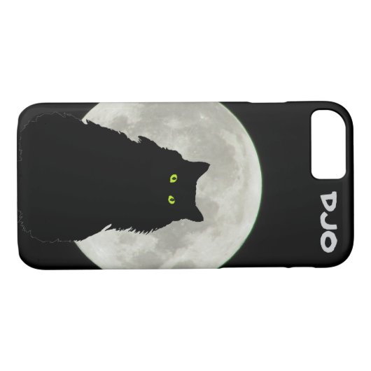 黒猫が座る満月 Case-Mate iPhoneケース (裏面(横))