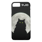 黒猫が座る満月 Case-Mate iPhoneケース (裏面)