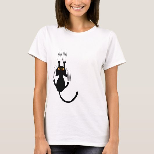 黒猫が抱き締める Tシャツ (正面)
