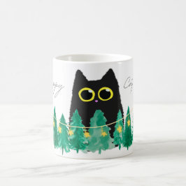 黒猫が支配する!ウィスカー&クリスマス応援! コーヒーマグカップ