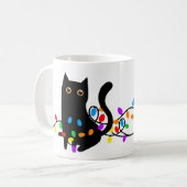 黒猫が支配する！ウィスカー&クリスマス応援! コーヒーマグカップ (正面左)